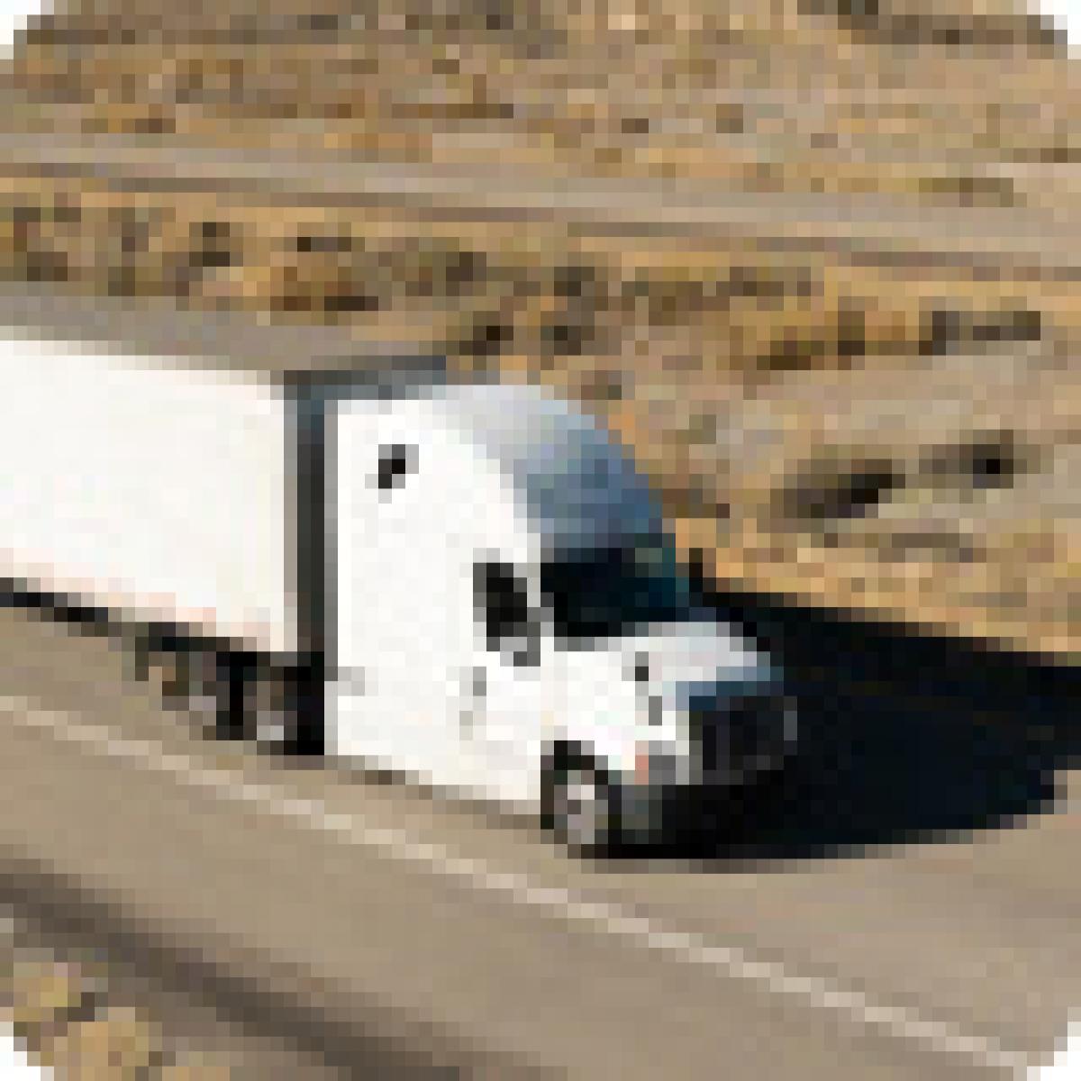 Momento Renovar flota de vehiculos - Camion blanco circulando por la carretera rodeado de campo